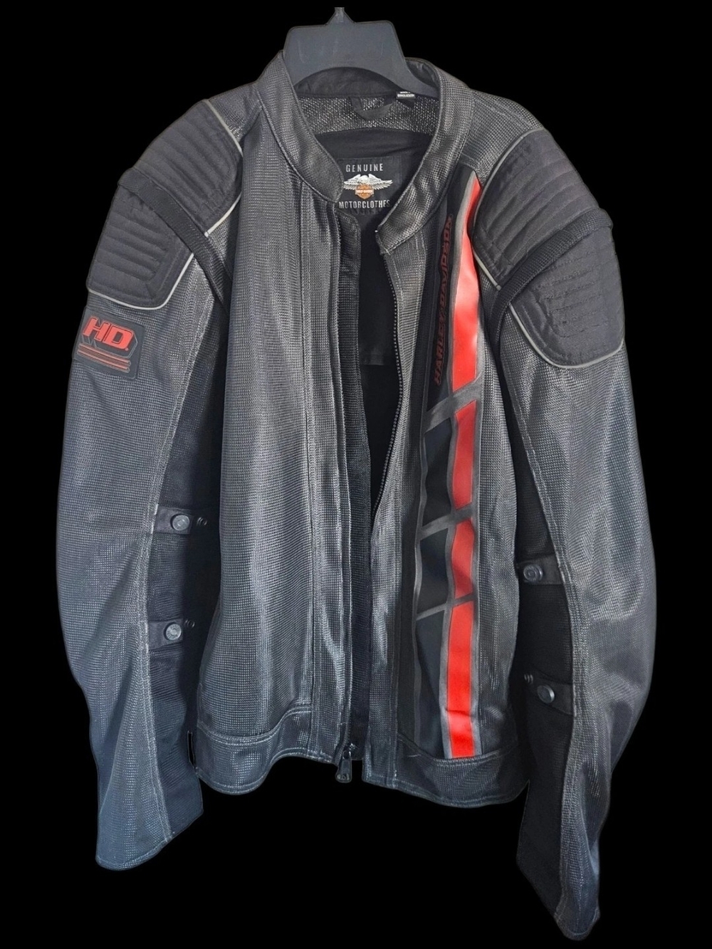 Harley-Davidson Stockett Mesh Motorcycle Riding Jacket Large Zip-Off Sleeves